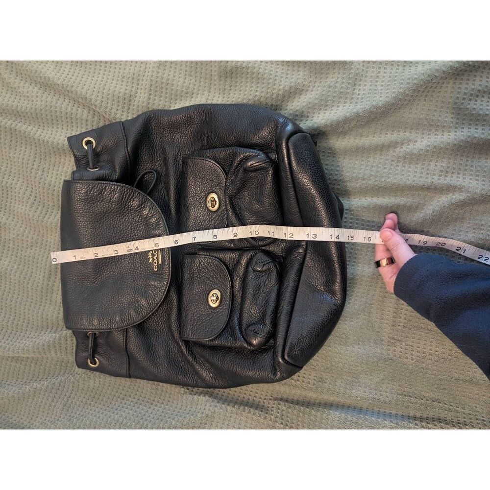 Coach Women’s Leather Backpack Tutnlock Ruksak Black Travel Small - Picture 4 of 5